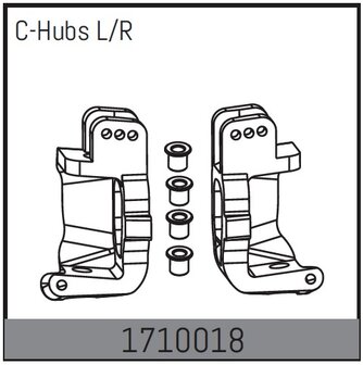 1710018 Absima Ersatz-  Tuningteile 1:7 Mamba  C-Hubs L/R