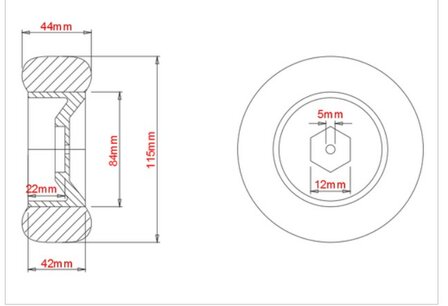 MP-6115-M3 Medial Pro Wheel 3.3" SC Raptor H12/22mm, Tire Ninja M3