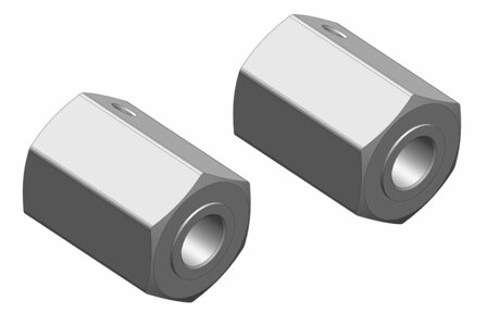 Onderdeel C-00250-035 Team Corally - Wielzeskantadapter - Voorzijde - Aluminium - 2 st