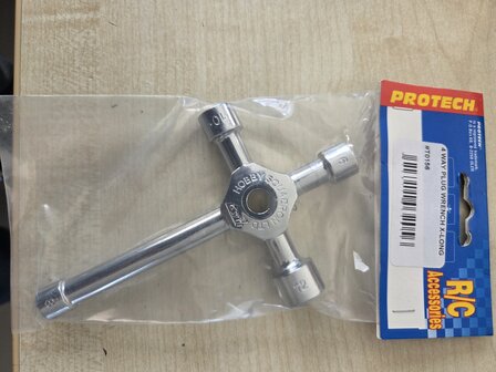 T0156 Protech RC - Protech Rc - 4 Way Plug Wrench X-Long