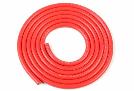 GF-1341-020 Revtec - Silicone Wire - Powerflex PRO+ - Red - 10AWG - 2683/0.05 Strands - OD 5.5mm - 1m