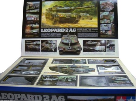 RC tank Tamiya 56020  bouwpakket Leopard 2A6 Full Option Kit 1:16