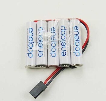 Battereij NiMH Receiver pack 6 V 800mAh  Uni plug