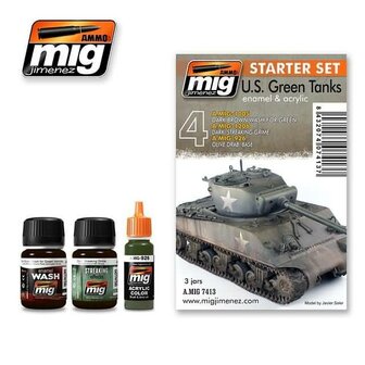 Acryl verf starterset US green tanks  MIG-7413