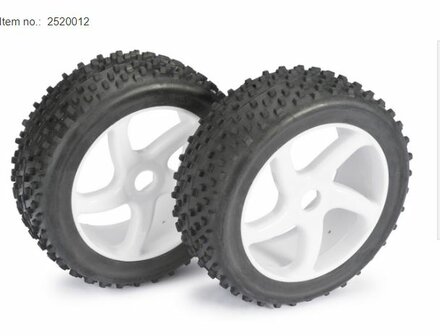 Wheel Set Buggy &quot;5 Spoke / Dirt&quot; white 1:8 (2 pcs)