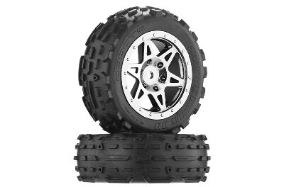 AR550005 Arrma Arrma - Sand Scorpion DB Tire/Wheel Glu Blk/Chrm Fr