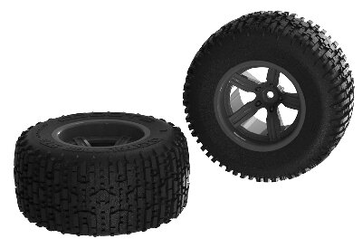 AR550041 Arrma - Dirtrunner ST Rear Tire Set Glued Black