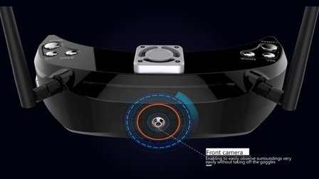 Skyzone SKY03 3D New Version 5.8G 48CH Diversity Receiver FPV Goggles with Head Tracker Front Camera DVR HD - Black