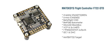 Matek      Flight Controller F722-STD