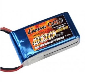Gens ace Lipo 7.4v 800mah 40C 2S1P Lipo Battery Pack