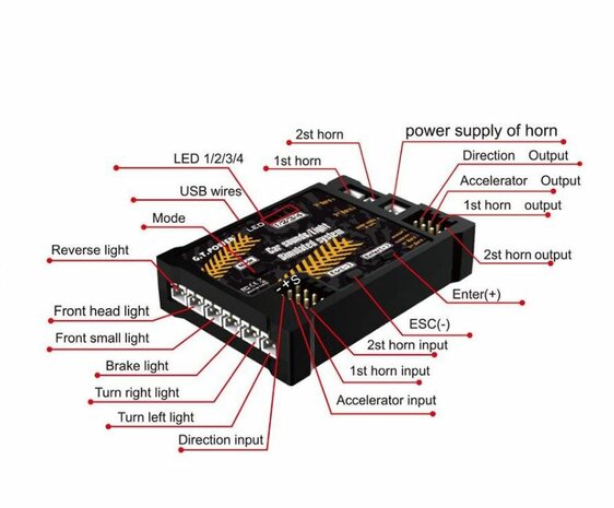 Rc  Sound & Lichtsysteem met besturings systeem 4,5V-6V 28965