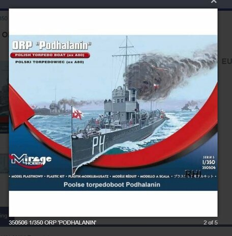 Bouwpakket Mirage-Hobby 350506 ORP 'Podhalanin' Polski Torpedowiec (ex A80)