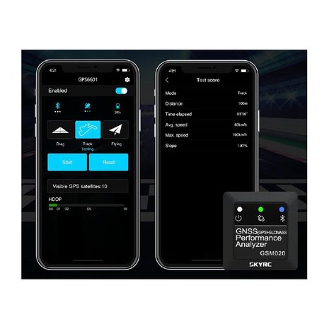 SkyRC GSM-020 Snelheids meter speed meter GSM-020 GNSS performance analyser