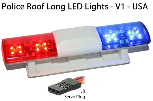 RC verlichting Light Kit - LED - 1/10 Police Roof Long Lights blauw/rood