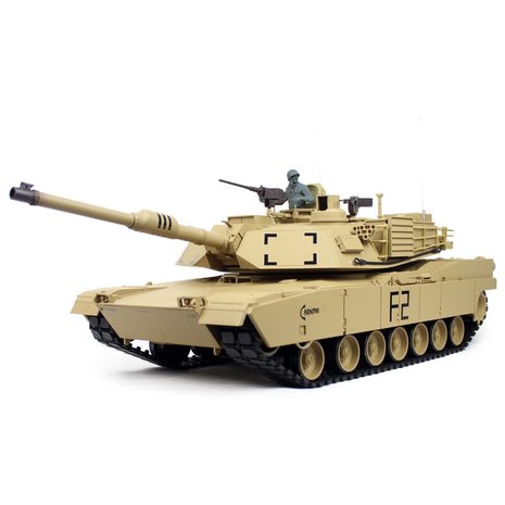 RC tank 1/16 RC M1A2 Abrams sand BB+IR 2.4GHz  met schietfunctie rook en geluid en IR en metal tracks 1116039182