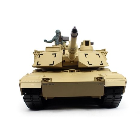 RC tank 1/16 RC M1A2 Abrams sand BB+IR 2.4GHz  met schietfunctie rook en geluid en IR en metal tracks 1116039182