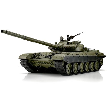 RC tank 1/16 RC T-72 green BB+IR 2.4GHz  met schietfunctie rook en geluid en metal gearboxen V7.0