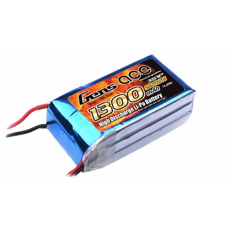Gens ace 11.1V 25C 3S 1300mAh Lipo Battery Pack with T plug