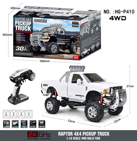 RC auto HG P410 1/10 2.4G 4WD RC Car 3 Speed Pickup Truck Rally-voertuig Rtr