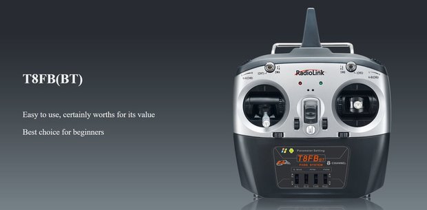 Zenderset RadioLink T8FB+R8EF 2.4GHz 8CH Transmitter & Receiver & OTG line MODE 2