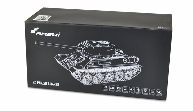 RC tank Russische T34/85 2,4 GHz  1:16  IR/BB 2.4 GHZ rook en geluid V7.0