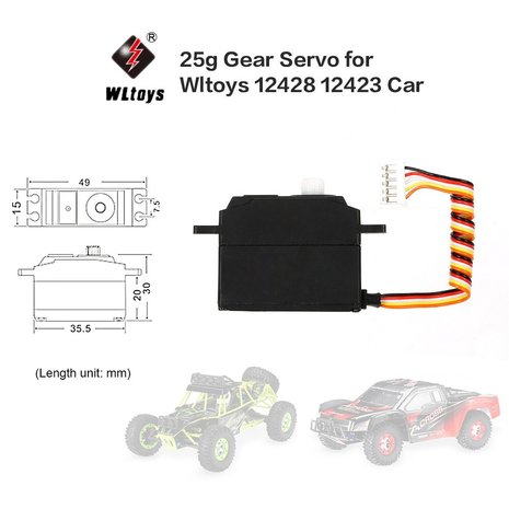 Originele Wltoys 25g servomotor voor Wltoys 12428 12423 RC auto