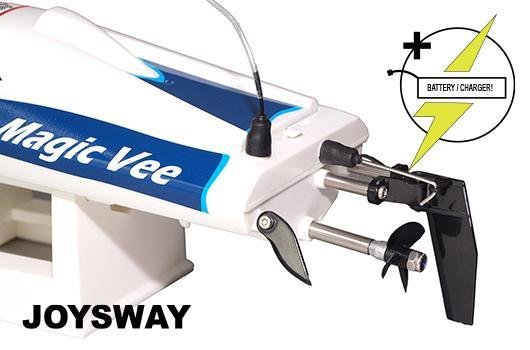 RC speedboot Joysway  Race Boat - Electric - RTR - Magic Vee V5 - with 6.4V 320mAh LiFe & USB/12V Charger