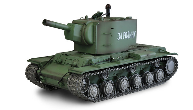 RC tank 23123 KV-2 1:16 PROFESSIONAL LINE IR/BB uitvoering 1:16 BB 2.4GHZ Rook, geluid, V7.0 metalen tracks en loopwielen
