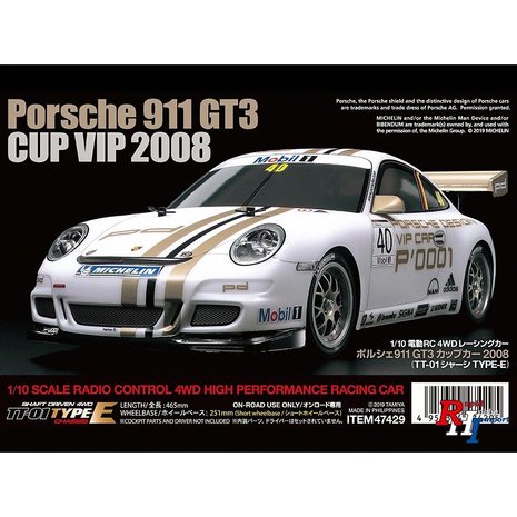 RC auto 47429 1/10 RC Porsche 911 GT3 Cup08 (TT-01E) kit