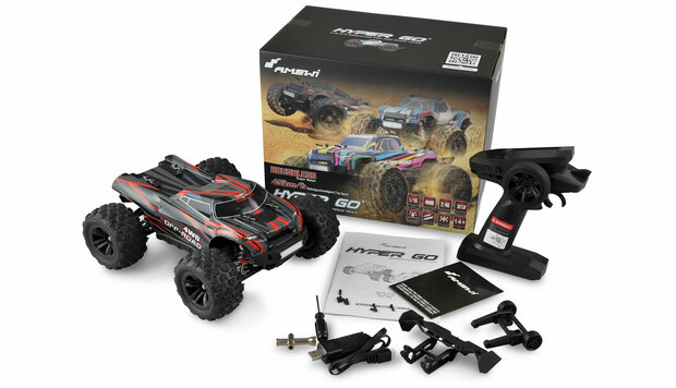 RC Auto 22629  HYPER GO TRUGGY BRUSHLESS 4WD 1:16 RTR SCHWARZ/ROT