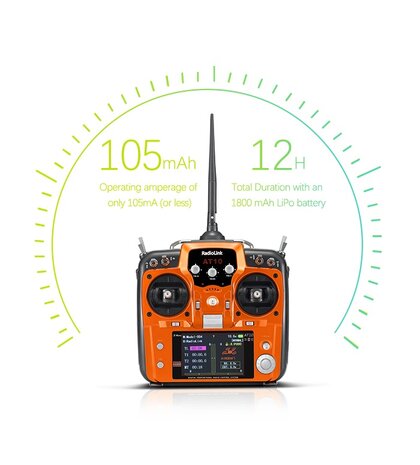 Zenderset RadioLink AT10 II  2.4Ghz Includes 12 Channel Receiver and Telemetry Module kleur grijs