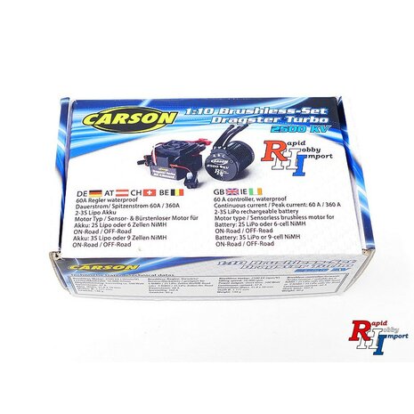 709030 1:10 Brushless Set Dragster Turbo 2500KV RHI/Carson voor tamiya cup