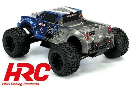 HRC15011BL2 1/10 XL Elektrisch - 4WD Monster Truck - RTR - HRC NEOXX - Brushless - Scrapper Blauw/ZWART