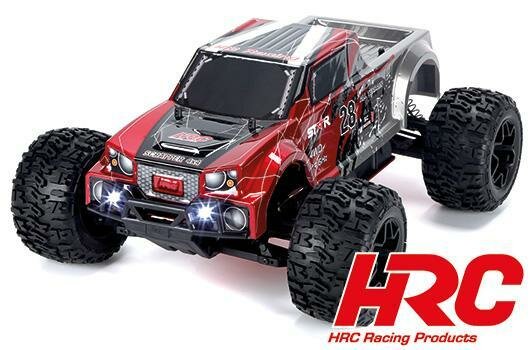 HRC15011BR Auto - 1/10 XL Elektrisch - 4WD Monster Truck - RTR - HRC NEOXX - Brushed - Scrapper ROOD/ZWART