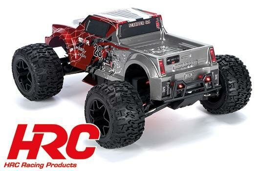 HRC15011BR Auto - 1/10 XL Elektrisch - 4WD Monster Truck - RTR - HRC NEOXX - Brushed - Scrapper ROOD/ZWART