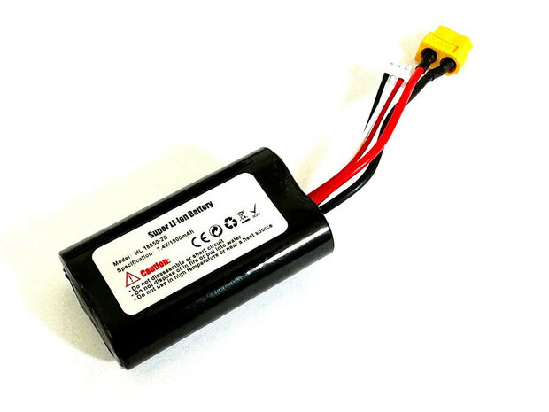 Li-on accu 7,4 V 1800 mAh  mini Tamiya aansluiting voor henglong tanks V6.0 / V7.0 uitvoeringen met XT60