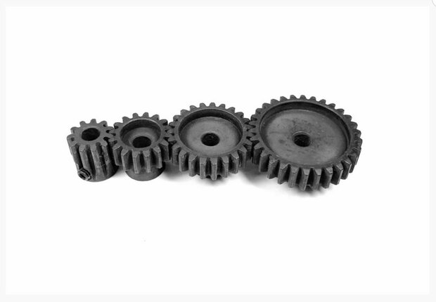 Tandwiel Material: Stahl Pitch: Modul 1 Motorwellenaufnahme Ø: 5mm Ritzellänge: 14mm Ritzel Ø 14 tands