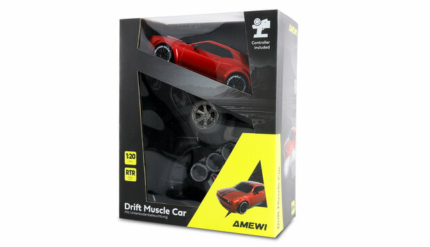 21114 Drift Muscle Car Onroad/Drift 4WD 1:20 RTR rood