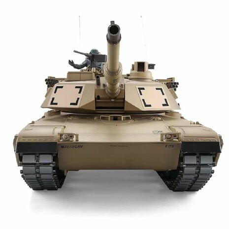 RC tank 1/16 RC Tank “M1A2 Abrams” 1:16 Heng Long - Rook & Geluid, stalen tandwielen, metalen rupsbanden en metalen wielen, 2,4 GHz V7.0 – PRO met RRZ