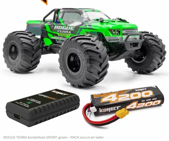 ROGUE TERRA borstelloze SPORT Green-PACK accu en lader