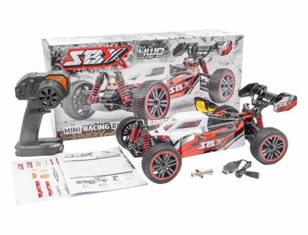 Funtek SBX Buggy 1/12e XL Rood / zwart met accu en lader