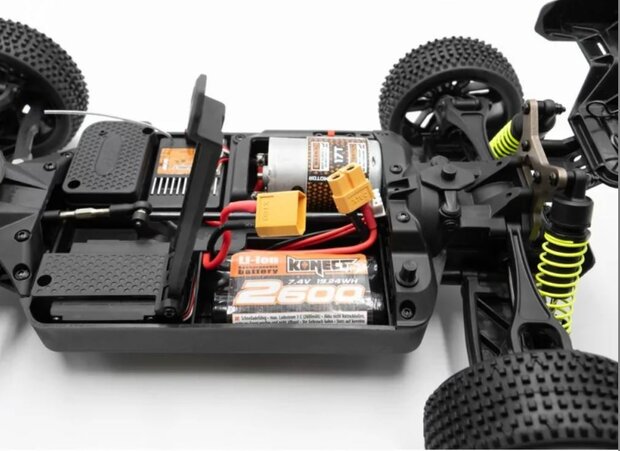 Funtek SBX Buggy 1/12e XL Geel / zwart met accu en lader