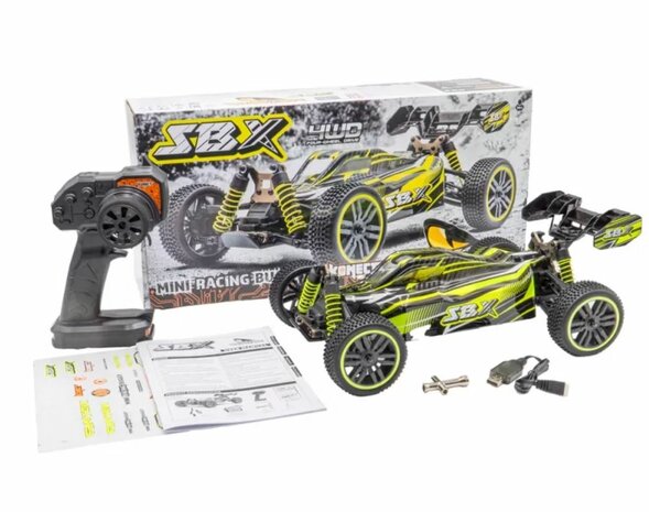 Funtek SBX Buggy 1/12e XL Geel / zwart met accu en lader