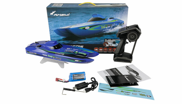 RC Boat Blue Arrow Katamaran brushless Jetaandrijving 400mm RTR 26114