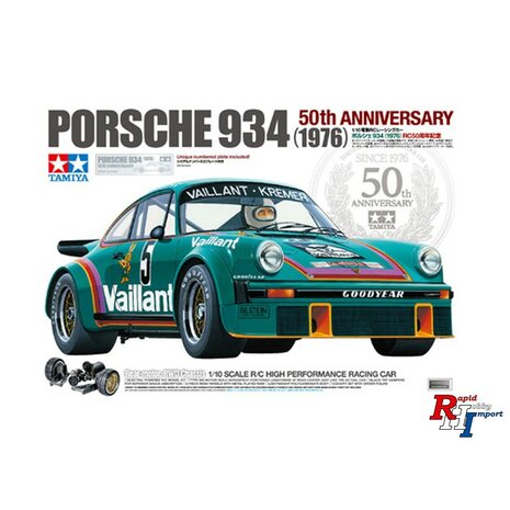 47524 1/10 RC auto 1:10 RC Vaillant-Kremer Porsche 934 turbo rsr (1976) 50th Anniv. bouwpakket