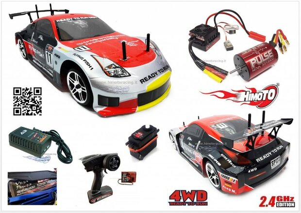 RC auto HI4123BLSS DRIFT ON ROAD HIMOTO 1/10 BRUSLESS SENSORLESS 2.4GHZ RTR 4WD VEGA TOURING