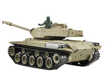 RC tank  M41 WALKER BULLDOG 2.4GHZ rook en geluid IR/BB V7.0 in luxe houten kist