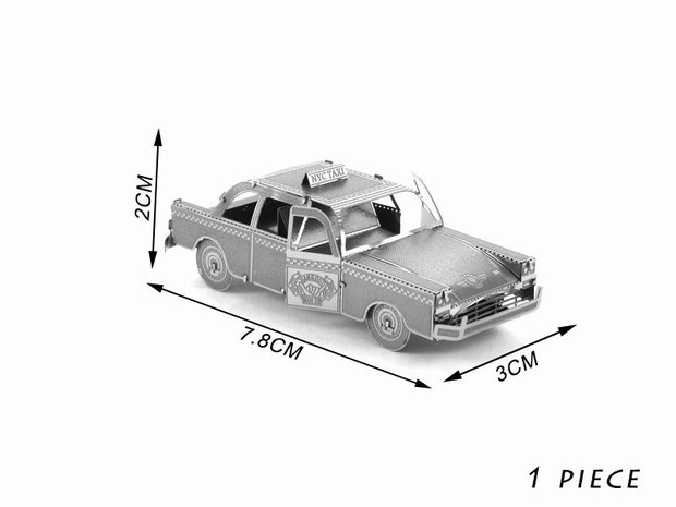 Metalen bouwpakket Taxi auto  3D Laser Cut 2