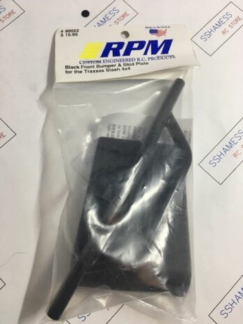 RPM 80022 Black Front Bumper and Skid-Plate / Skidplate: Traxxas 1/10 Slash 4x4