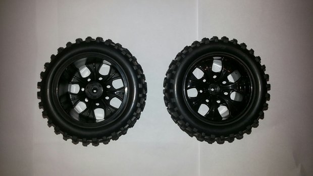 Onderdeel rc auto 004-08010N 08010N velg met band compleet voor Monster Truck 1:10  2 Stuks